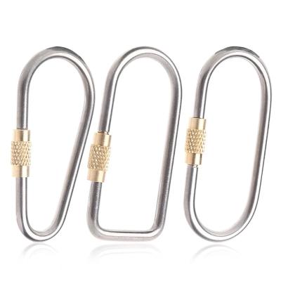 China Health Care Camping Link Alloy Carabiner Key Chain Lock Buckle Hook Titanium Hanging Keychain for sale