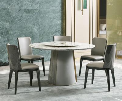 China Victoria Convertible Natural Stone Top Modern Round Dining Table For Dining Room for sale