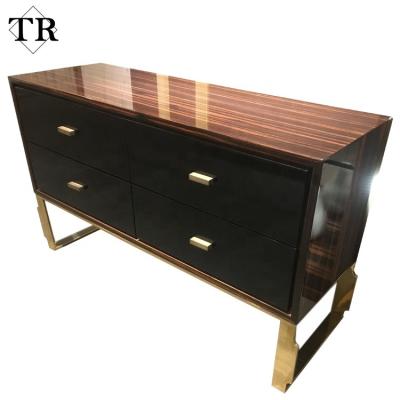 China Luxury Modern Design Dining Room Buffet Modern Wooden Sideboard Black Cabinet for sale