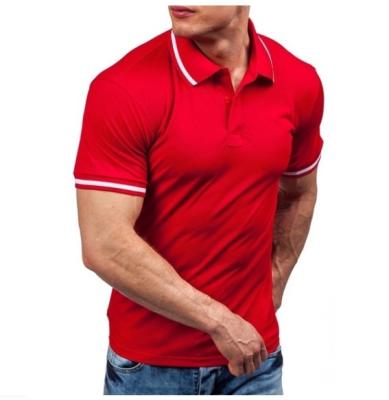 China 2021 New Anti-wrinkle Solid Color Shortsleeve Shirts Slim Fit Cotton Casual Polo Shirts For Men for sale