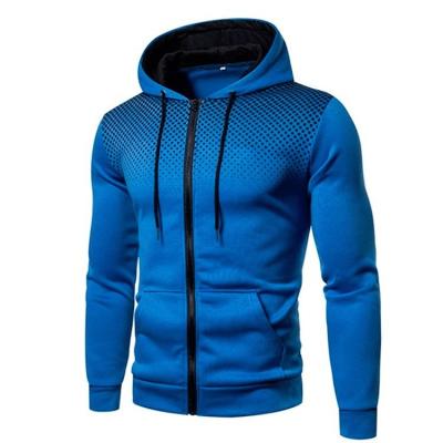 China 2021 Autumn Men's Multi Color Polyester Anti-Shrink Fashion Long Sleeve Zip Up Hoodies for sale