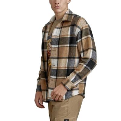 China Streetwear High Quality QUICK DRY Coat Blouses Men Casual Loose Oversized Plaid Shirt for sale