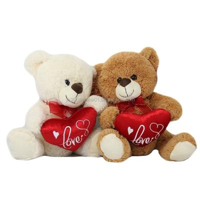 China Kid Birthday Gift/Promotional Items Kids Birthday Gift/Promotional Items Wholesale Cute Soft White and Brown Plush Love Stuffed Wholesale Valentine Day Gift Toy Soft Teddy Bear for sale