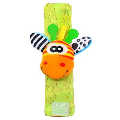 China Wrist rushing wrist rushing wrist custom rock animal puzzle toys baby wrist rattle plush baby rattles for sale