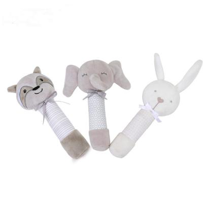 China Soft Toy Newborn Plush Doll Toys Crib Bell Rattle Soothing Toy Plush Baby Rattles for sale