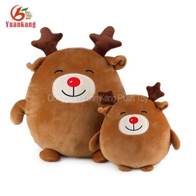 China Wholesale Soft Plush Cloth Christmas Decoration Supplies Factory Wholesale Egg Shaped Soft Plush Brown Deer Toy For Christmas Day for sale