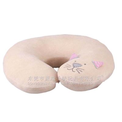 China OEM 35cm Memory Foam U-Shape Neck Pillow Travel Plush Animal Cat U Pillow for sale