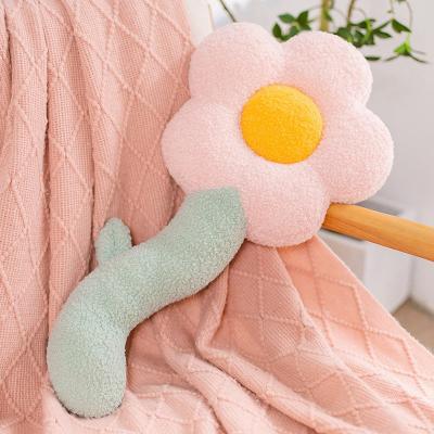 China Decorative Stuffed Plush Baby Pillow Stuffed Sunflower Pillow Toy Plush Flower Shaped Pillow Plush Toy for sale