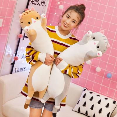 China Customized Stuffed Plush Lie Stuffed Plush Toys Go Down Cat Pillow Plush Cute Soft Sleep Along Bed Sleep Pillow for sale