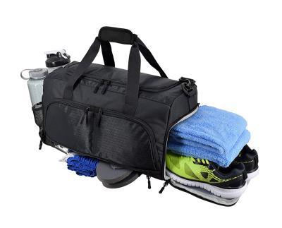 China Durable Nylon Waterproof Travel Bag Duffel Bag Tote Weekend Gym Bag With Shoes Pocket for sale