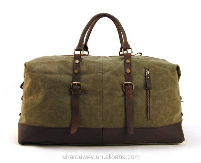 China Durable Travel Weekend Bag Weedend Waxed Canvas Duffel Travel Bag for sale