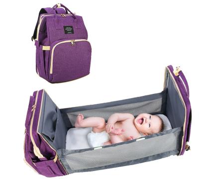 China 2020 New Multifunctional Purpose Mummy Baby Diaper Bag Large Capacity Mummy Backpack Bags Baby Organizer Bag With Baby Crib for sale