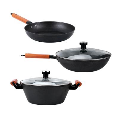 China 5-Piece Stocked Cast Iron Kitchen Cookware Set, Pots And Pans for sale