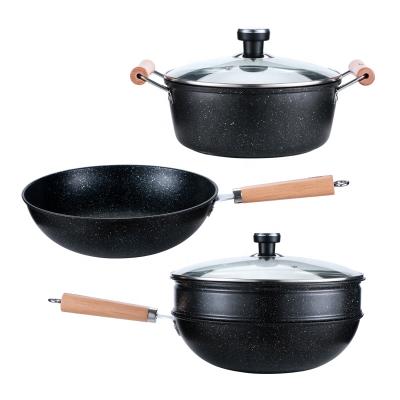 China Stocked Pots And Pans Set Nonstick Cookware Sets Product Free Cooking Cooking Sets for sale