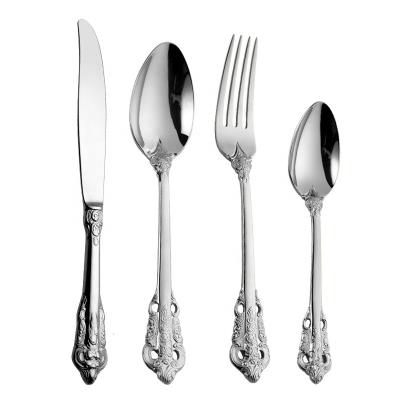 China Luxury Morden Vintage Stainless Steel 16/24 Piece Gold Flatware Wedding Flatware Set for sale