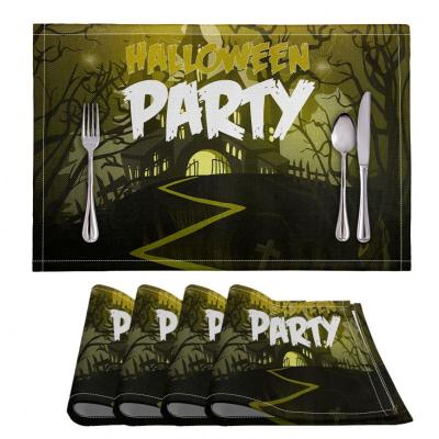 China PVC Table Mat HALLOWEEN PARTY Printed Viable Print Halloween Style Custom Table Mat Hot Selling Table Mats For Dining Room for sale