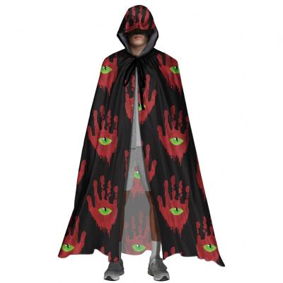 China Cosplay Cartoon Costume Spirit Halloween Pattern Men's Polyester Adult Halloween Costume Tunic Hoodies Long Dress Cosplay Soft Caps With Hooded for sale