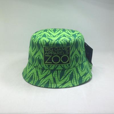 China Picture a variety of color candy color fabric waterproof wear resistant screen printed bucket hat beach hat with flat embroidery patch for sale