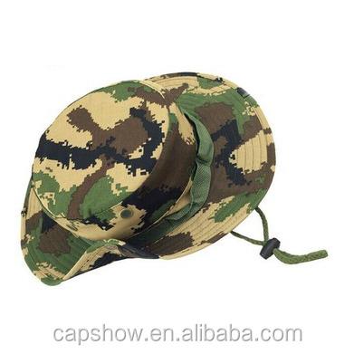 China Sporty Camouflage Bucket Hat With Adjust Rope Jungle Hat Camouflage Hunting Hat for sale