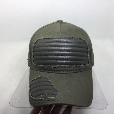 China COMMON 5 panel hat with new leather patch style baseball cap men's hat for sale