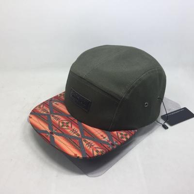 China JOINT Snapback Style 5 Panel Hat With Leather Patch for sale