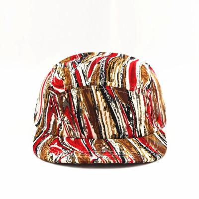 China JOINT Sublimation Printed Flat Brim Snapback Cap Full Color Printing 5 Panel Hat for sale