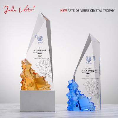 China Health care institutes original patent new product liuli trophy customization company annual meeting crystal event awards trophy creative high-end fact for sale