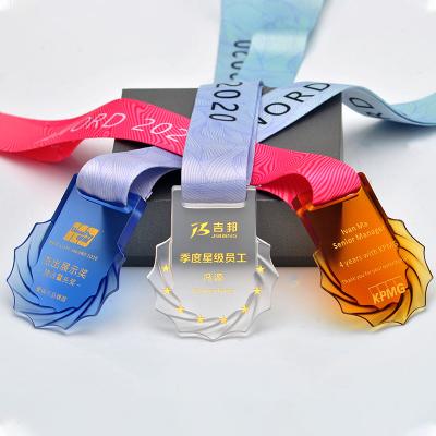 China Health Care Institutes Deserve High-grade Crystal Tag Basketball Football Trophy Medal Customization for sale