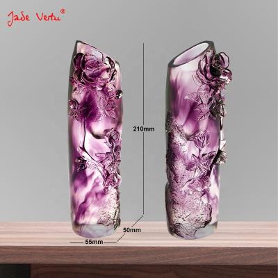 China CLASSIC Home Decoration Art Glass Color Glazed Crystal Vase for sale