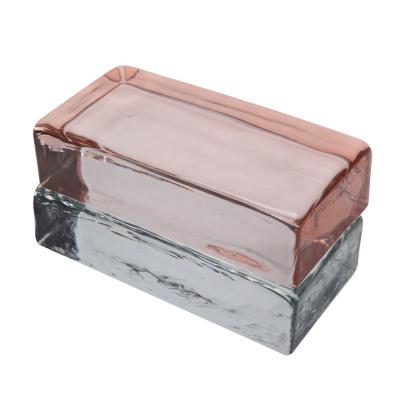 China Modern Custom Crystal Pink Glass Brick Brick For Wall Decoration for sale