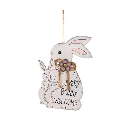 China Wall Hanging Ornaments MDF Wall Hanging Ornaments Easter Home Decoration Rabbit Easter Decorations Crafts for sale