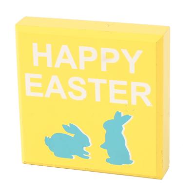 China Home Table Decoration Decor MDF Block Sign Customized Blank Sign Easter Holiday Decor MDF Sign for sale