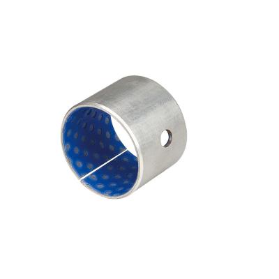 China Metal-Polymer Plain Bearings Oil/Grease Lubricated Bushing With Blue POM Coated Self Lubricating Bearing for sale