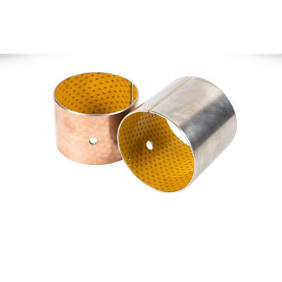 China DIN 1494 Copper Plating POM Bushing Steel Back POM Coated Metal Polymer Composite Boundary Lubricating Plain Bushing for sale