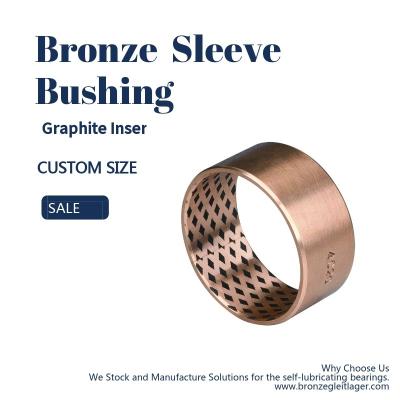 China Thin Wall Graphite Plugged Bushing Metric And Inch Sizes Bronze Sleeve FB09G for sale