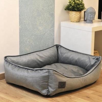 China 2021 Breathable Gray Dog Bed Memory Foam Pillow Dog Bed for sale