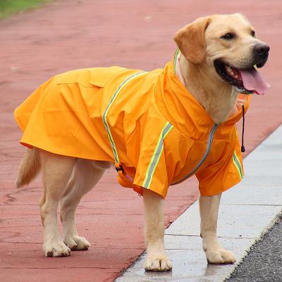 China Viable Wholesale Windproof Raincoat Pet Raining Jacket Large Portable Dog Raincoat Reflective Hoodie Dog Raincoat for sale