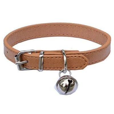 China Thoughtful Cat Collar With Bell Fashion Leather Pet Collars For Cats, Baby Puppies Dogs for sale