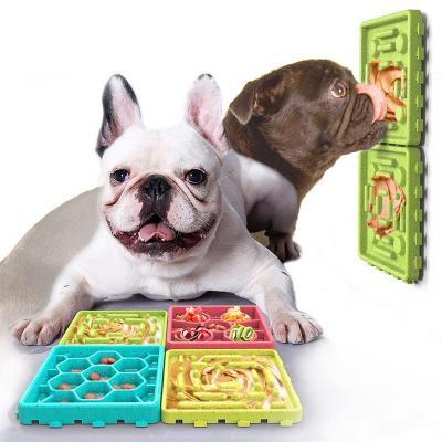 China Customized Viable Food Grade Silicone Dog Lick Pad Pet Fun Interactive Feeding Mat 4 Packs for sale