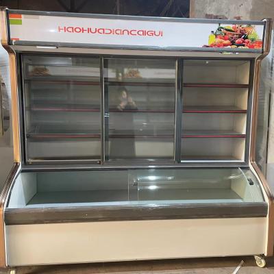 China Single-temperature Custom Supermarket Commercial Multideck Commercial Vegetable Fridge for sale