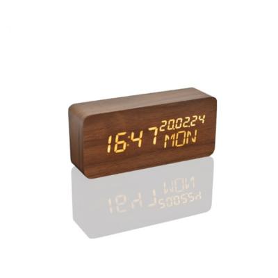 China Class Smart Alarm Clock LED Wooden Desk For Student Bed Room for sale