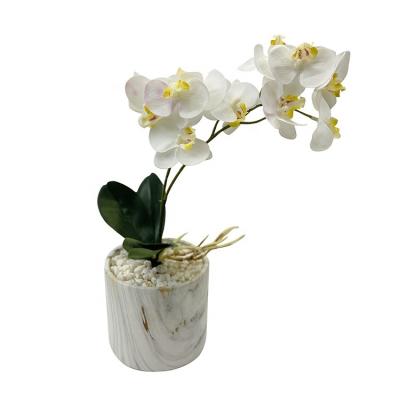 China Modern Hot Sale Artificial Natural Looking Potted Product Phalaenopsis Flowers Orchid Plant for sale