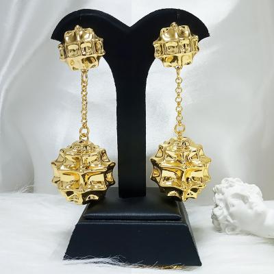 China Romantic Jewelry For Women Big Long Earrings Brazilian Jewelry Drop Earrings 2 Tone Wholesale Z445 for sale