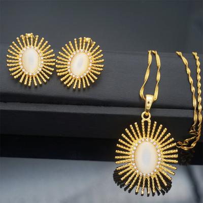 China FASHIONABLE Design 2 Pcs Fashion Earrings Metal Stud Dangle Earring Sets Necklace Initial Pendant Necklace EP160 for sale