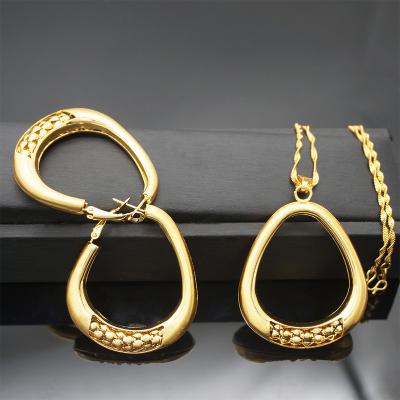 China FASHIONABLE Design 2 Pcs Fashion Earrings Metal Stud Dangle Earring Sets Necklace Initial Pendant Necklace EP154 for sale