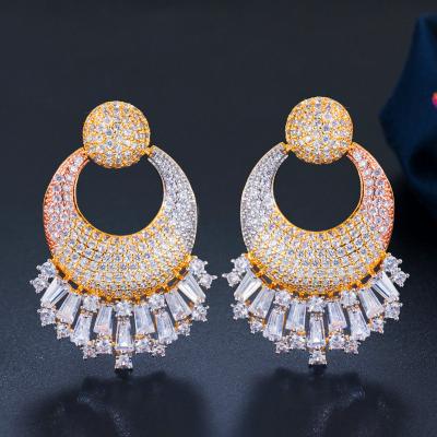 China FASHIONABLE Earrings Europe the United States and the Middle East Anti-allergy S925 Needle Earring Tricolor Electroplating Silver Earrings for sale