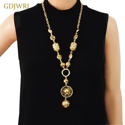 China Custom GDJWRI N48 Women's 18k Gold Long Chain Men's Necklace for sale