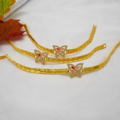 China Wholesale Trendy Fashion Design Gold Jewelry Set 24k Gold Bracelet S40 for sale