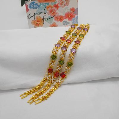 China Wholesale Trendy Fashion Design Gold Jewelry Set 24k Gold Bracelet S42 for sale