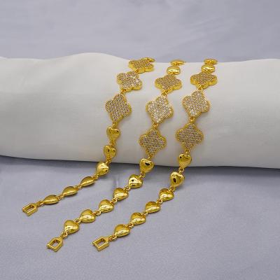 China Wholesale Trendy Fashion Design Gold Jewelry Set 24k Gold Bracelet S43 for sale